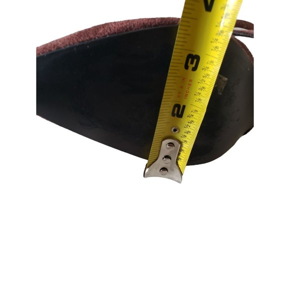 MI IM HEELS SIZE 9US POINTED TOE , STACKED BLOCK HEEL‎ T STRAP BURGANDY - Picture 12 of 12